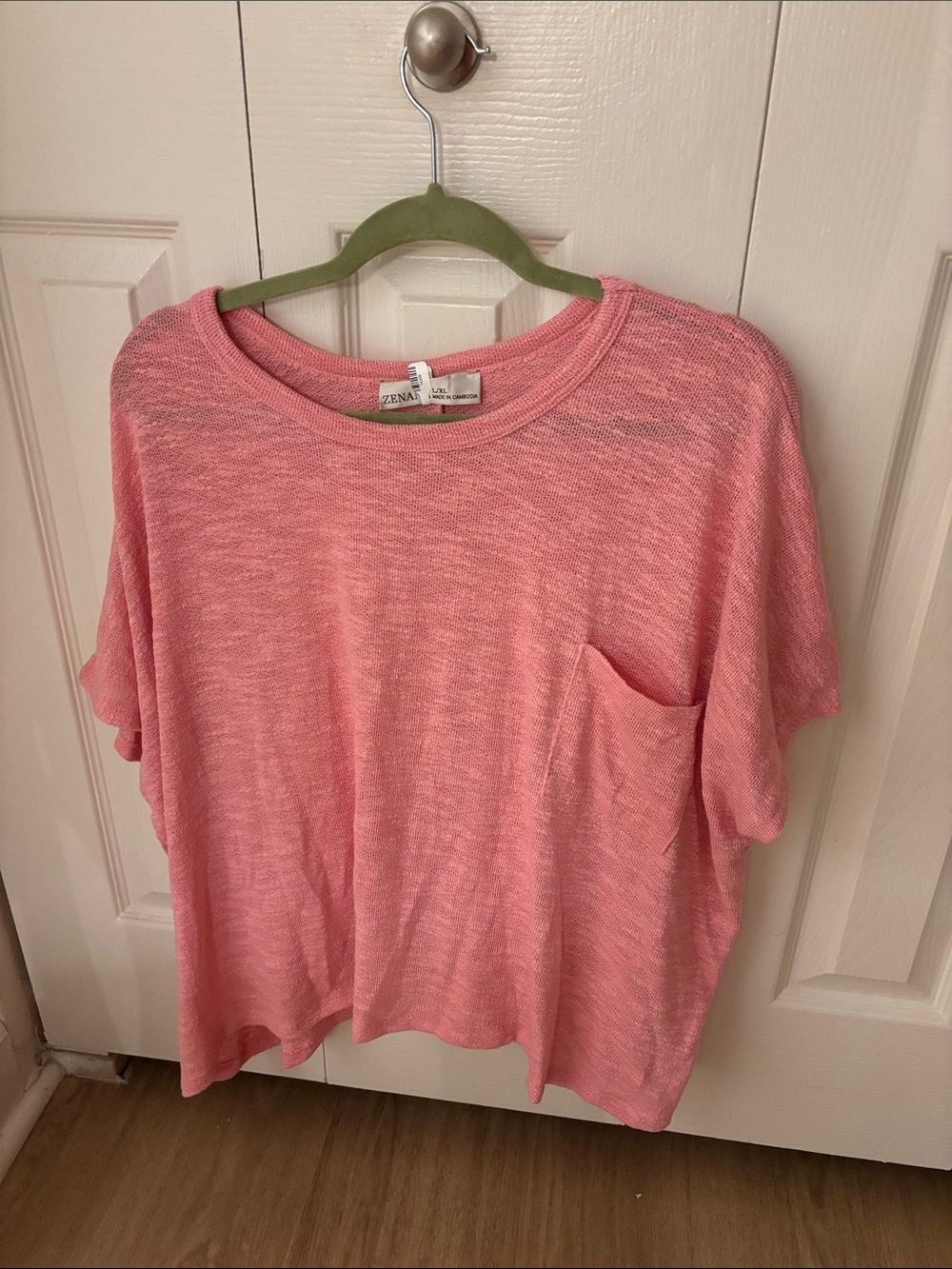 Zena Soft Pink Short Sleeve Pocket Tee